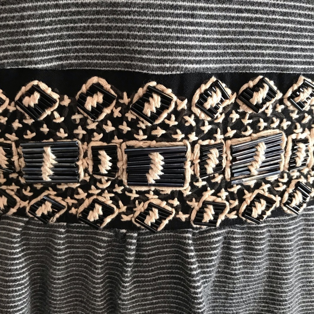 Anthropologie beaded embroidered stripe tank dress - Picture 5 of 7